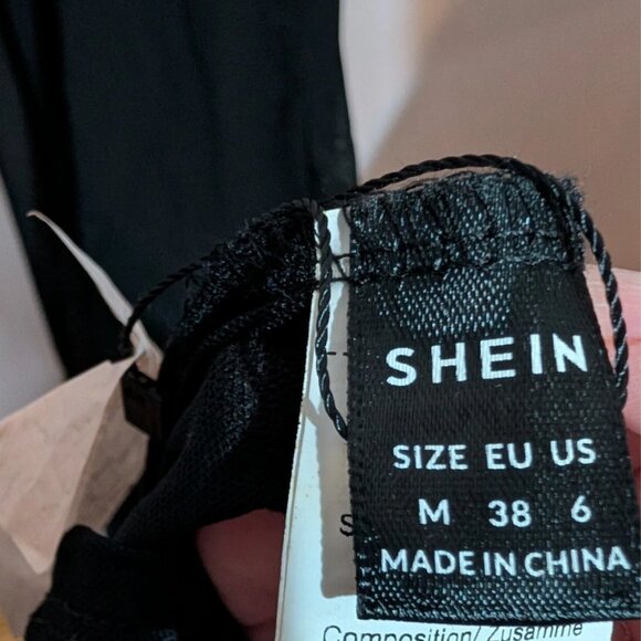 Black Sheer Mesh Maxi Dress Whimsigoth Mermaid Puddle Hem Mock Neck Gown M 6 - Picture 8 of 11